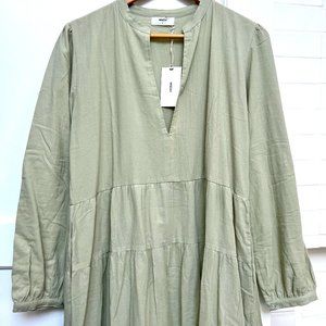 NWT MIKOH Beautiful Cotton Maxi PARIS Dress sz M Pistachio Green Lined Pockets